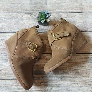 Franco Sarto Suede Ankle Bootie 8.5 E